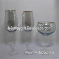 custom colored glass goblet with gold rim